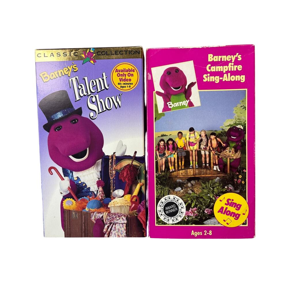 Barney VHS bundle Talent Show & Campfire Sing-Along lyons group 90s Kidcore